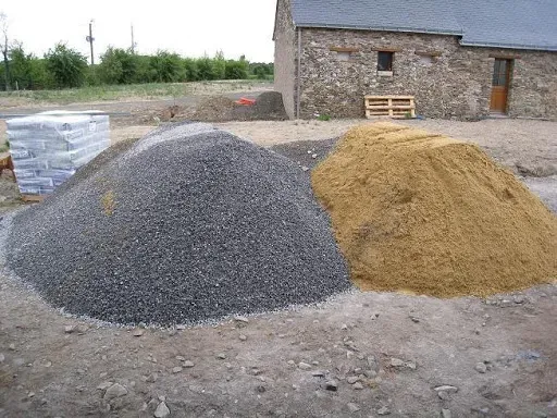 graviers et sable